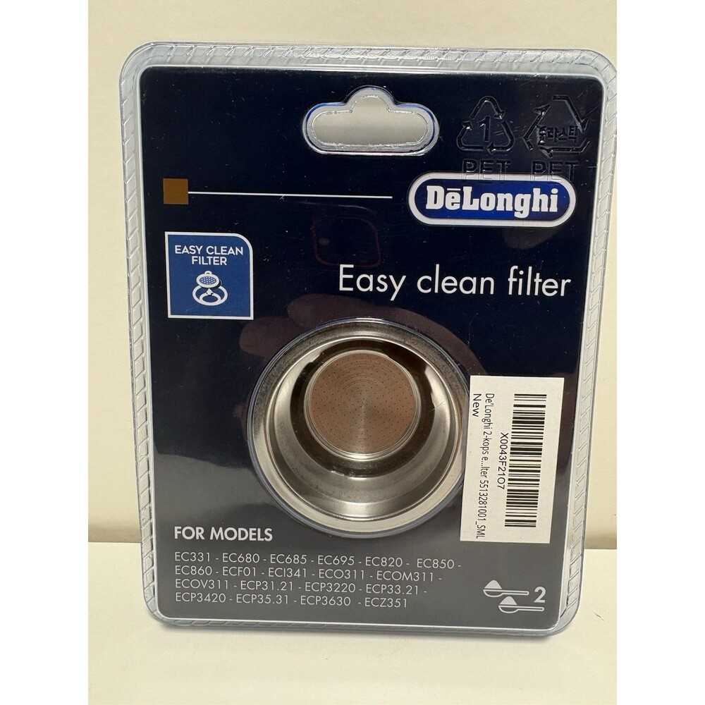 Easy Clean 2 Cup Filter fits De'Longhi Espresso/Cappuccino Machines, 5513281001